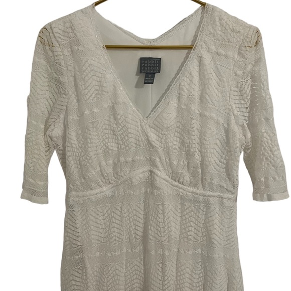 Rabbit rabbit rabbit white lace size 12 dress midi length - Picture 3 of 7